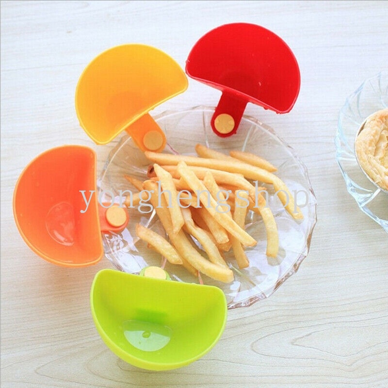 4pcs / set Piring Klip Mini Holder Bumbu / Garam / Cuka / Saus Tomat / Gula