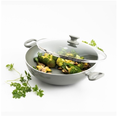 GreenPan -Delight Grey Covered Wok 32 cm (with Lid)