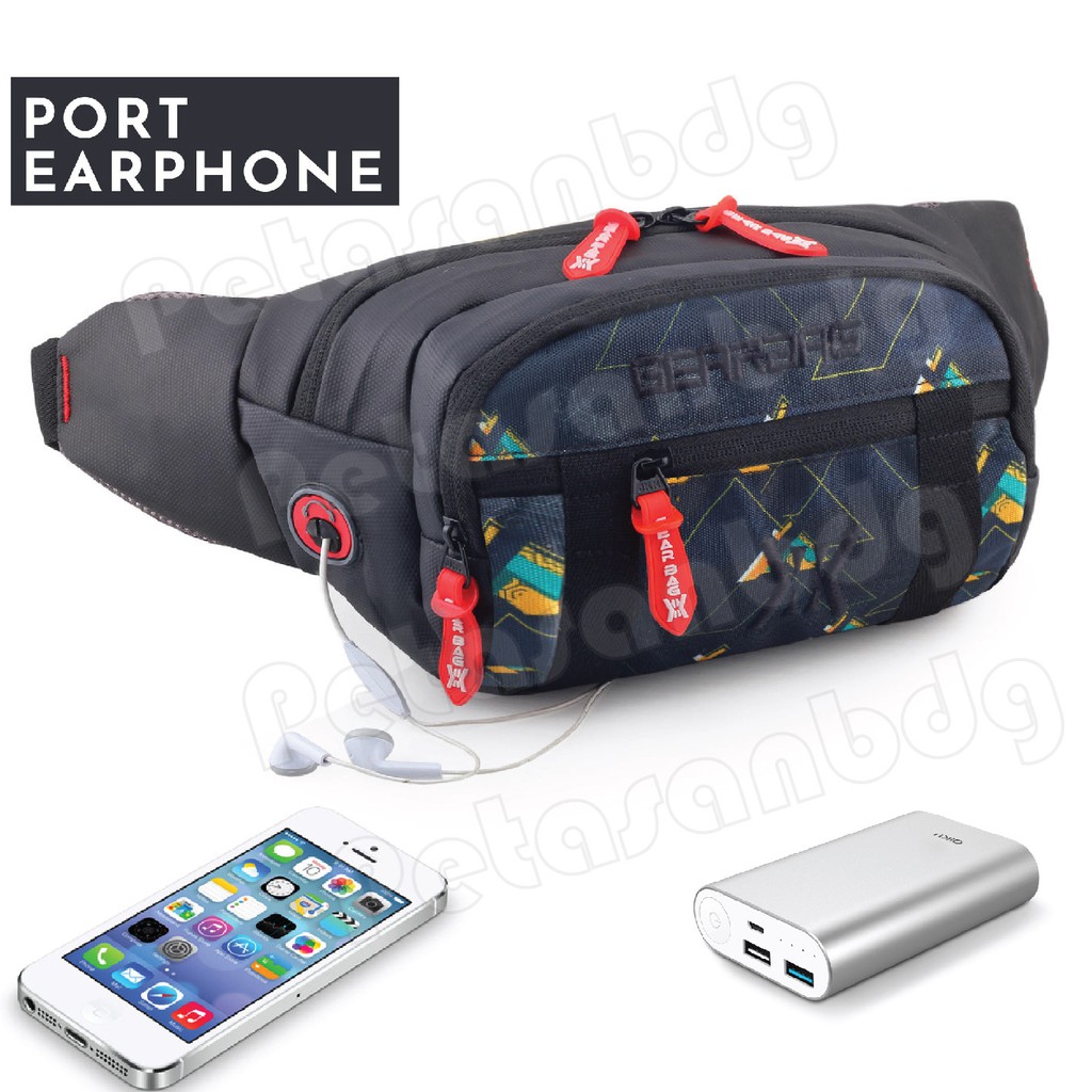 PTS - Gear Bag Razor Port 13104 - Waistbag Sling Bag Earphone Hole Tas Selempang Pria Slempang Messenger