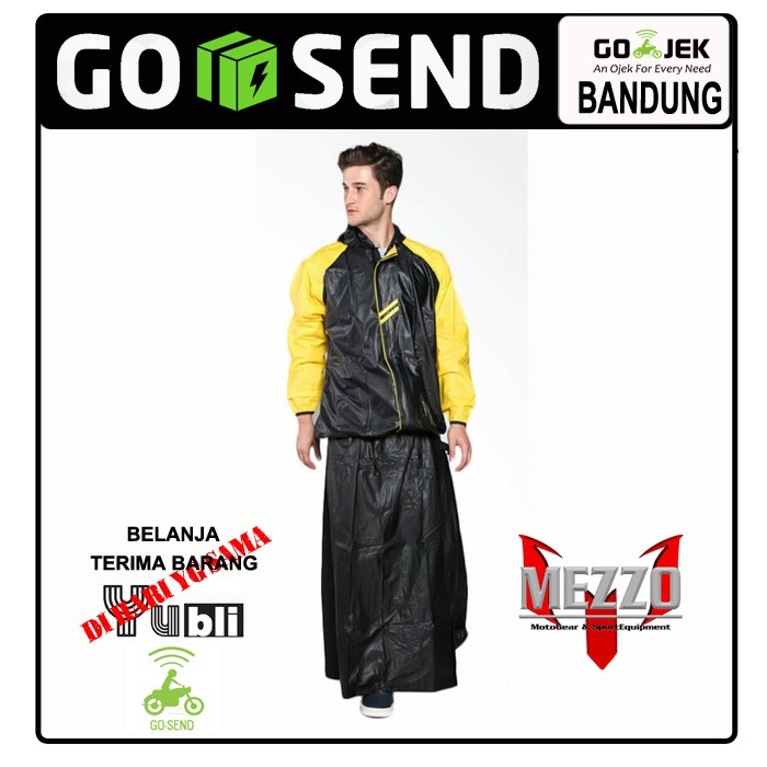 Jas Hujan Mezzo Matic Hitam Kuning - Mezzo Raincoat
