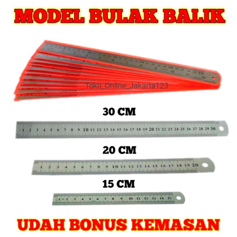 

Penggaris besi 30 Cm Penggaris Stainless 20 Cm dan 15 Cm