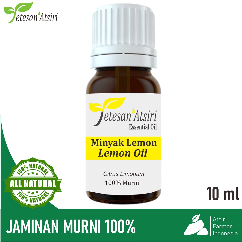 10ml minyak atsiri lemon jeruk lemon murni lemon pure essential oil aromatherapy therapeutic grade diffuser humidifier burner aromaterapi esensial essensial esential tanpa campuran TETESAN ATSIRI