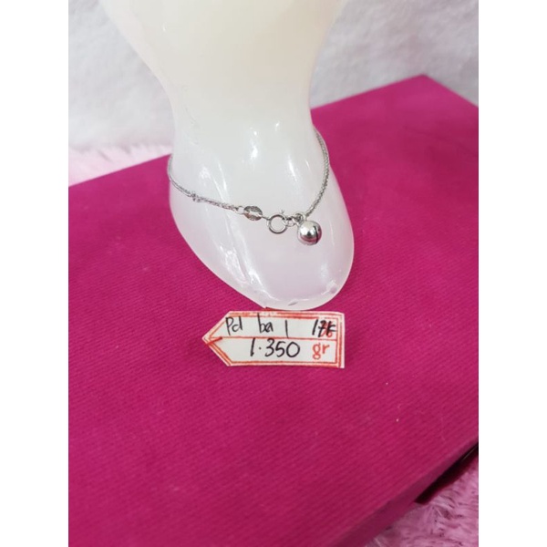 GL1759H421H gelang model vivian variasi bell emas putih asli ukuran pendek berat 1.350 pj 14.3cm kad