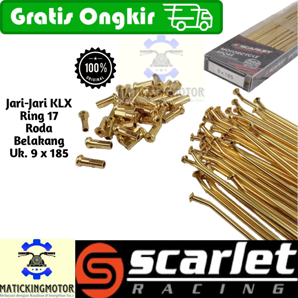 Jari jari motor bukan TDR ring 17 sd 21  KLX - Scarlet Hitam Stainless