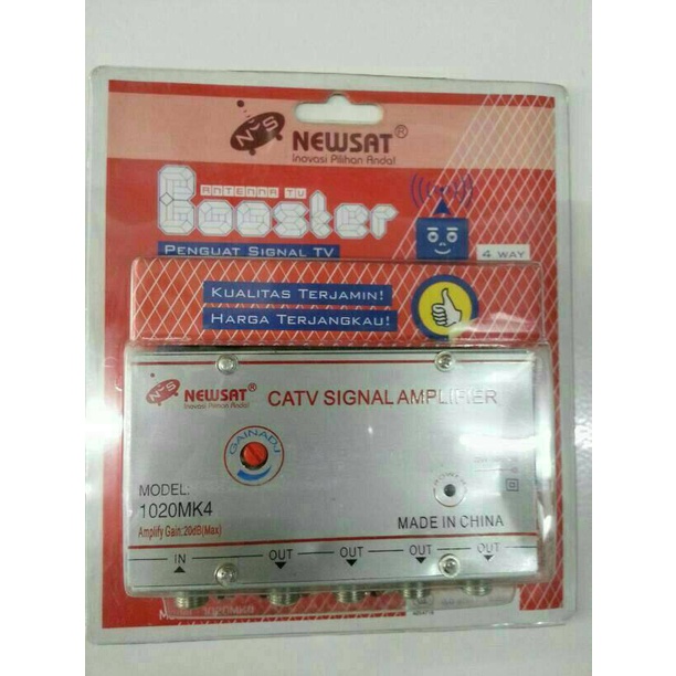 New Product - Boster Antena Tv Newsat 4Way - Penguat Signal Tv Tabung - Tv Led
