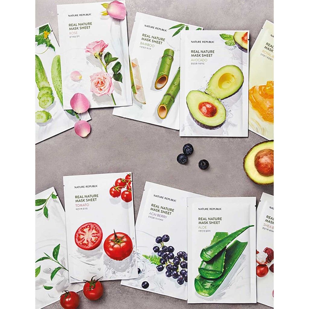 Nature Republic Real Nature Mask Sheet 100 Ori Korea Indonesia