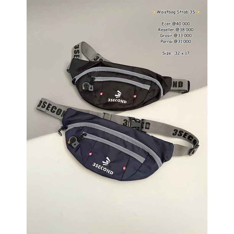 WAISTBAG 3 SECOND / TAS SELEMPANG PRIA