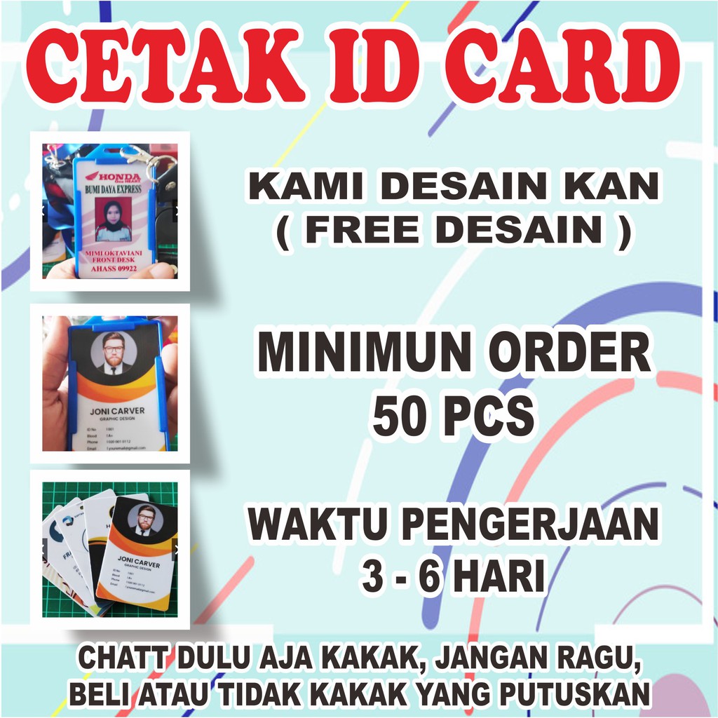 

CETAK ID CARD MURAH - KARTU MEMBER / PELAJAR MIN ORDER 50 PCS FREE DESAIN