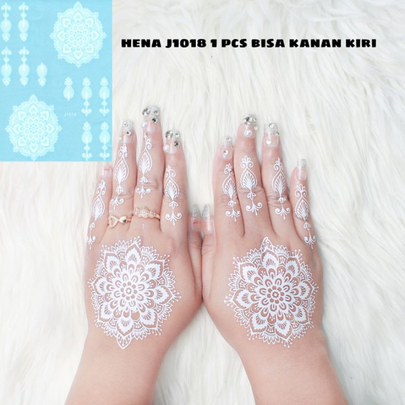 HENA INSTAN PUTIH J1018 / FREE GLITER MANIK DAN SMAPLE