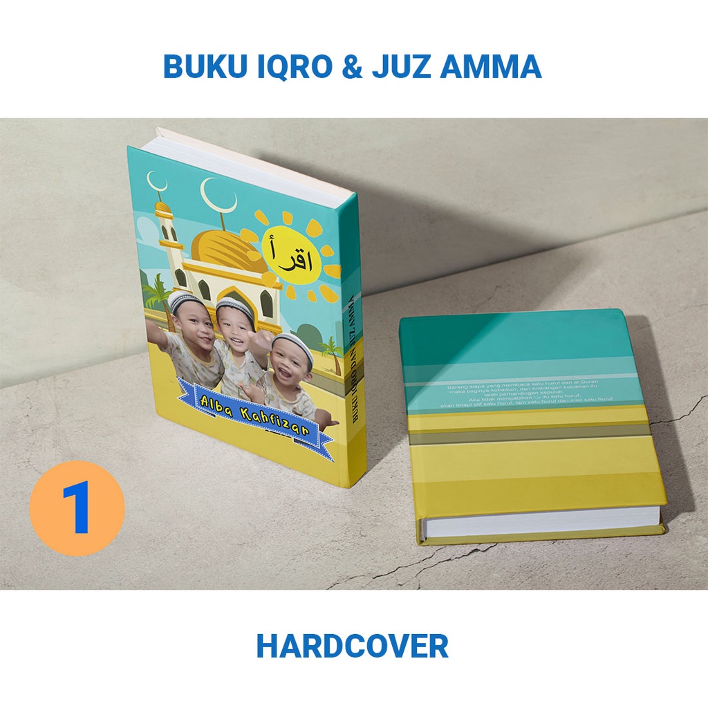 

Buku Iqro & Juz Amma Jilid Hardcover A5 Free Tambah Nama & Foto