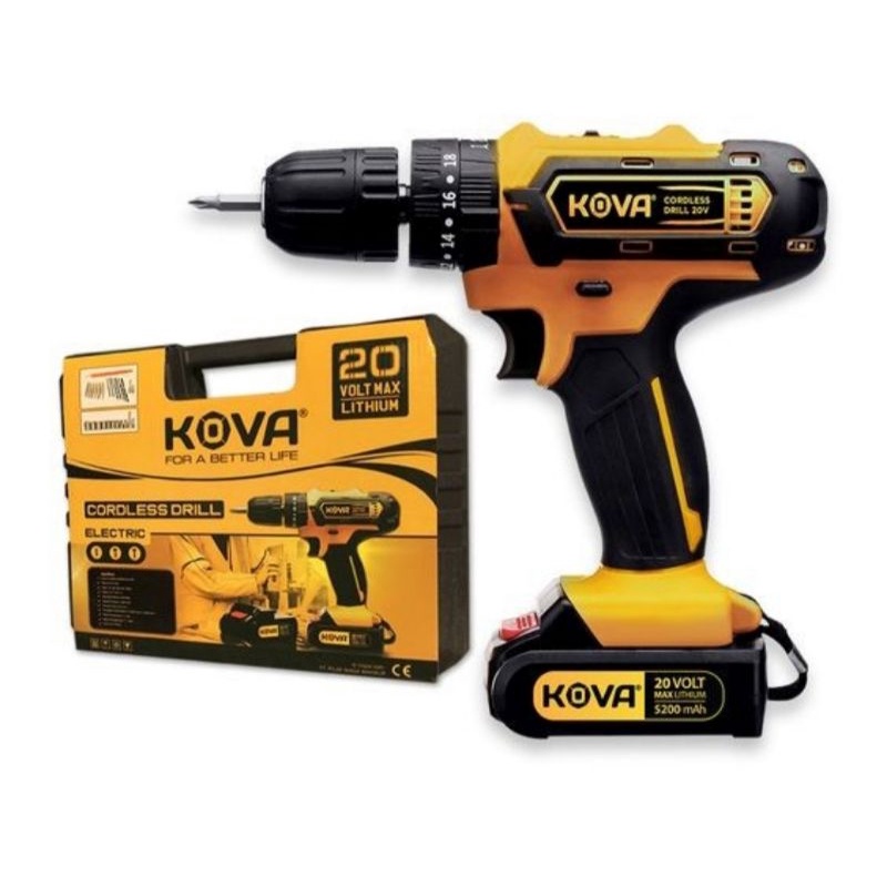 KOVA CORDLLES IMPACT DRILL 20V BOR BATERAI TEMBOK