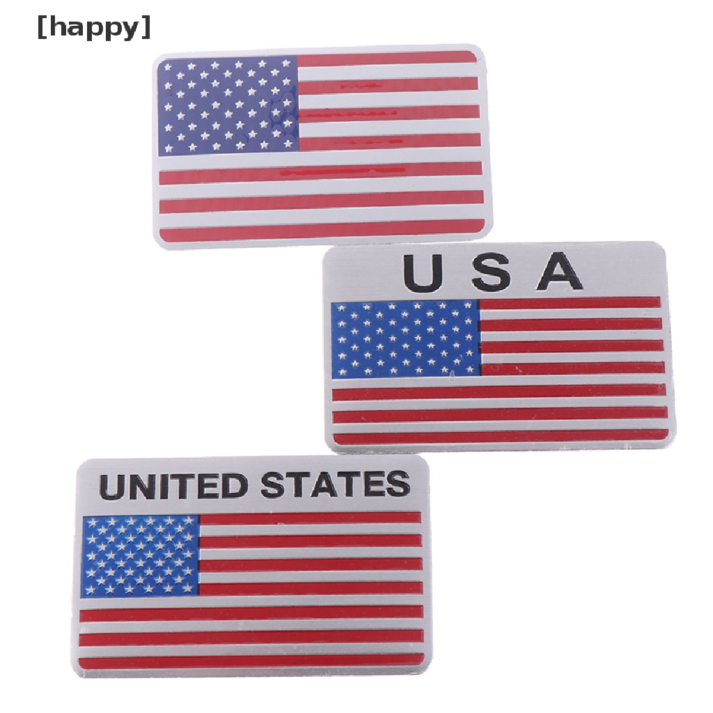 Ha 1pc Stiker Emblem Logo Bendera Amerika Bahan Alloy Untuk Dekorasi Mobilmotor