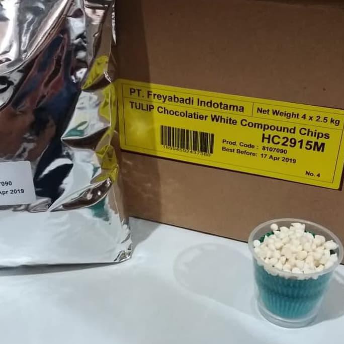 

Toko-Bahan-Kue- Tulip White Compound Chip Repack 250Gram -Terlengkap-Termurah-Dijamin.