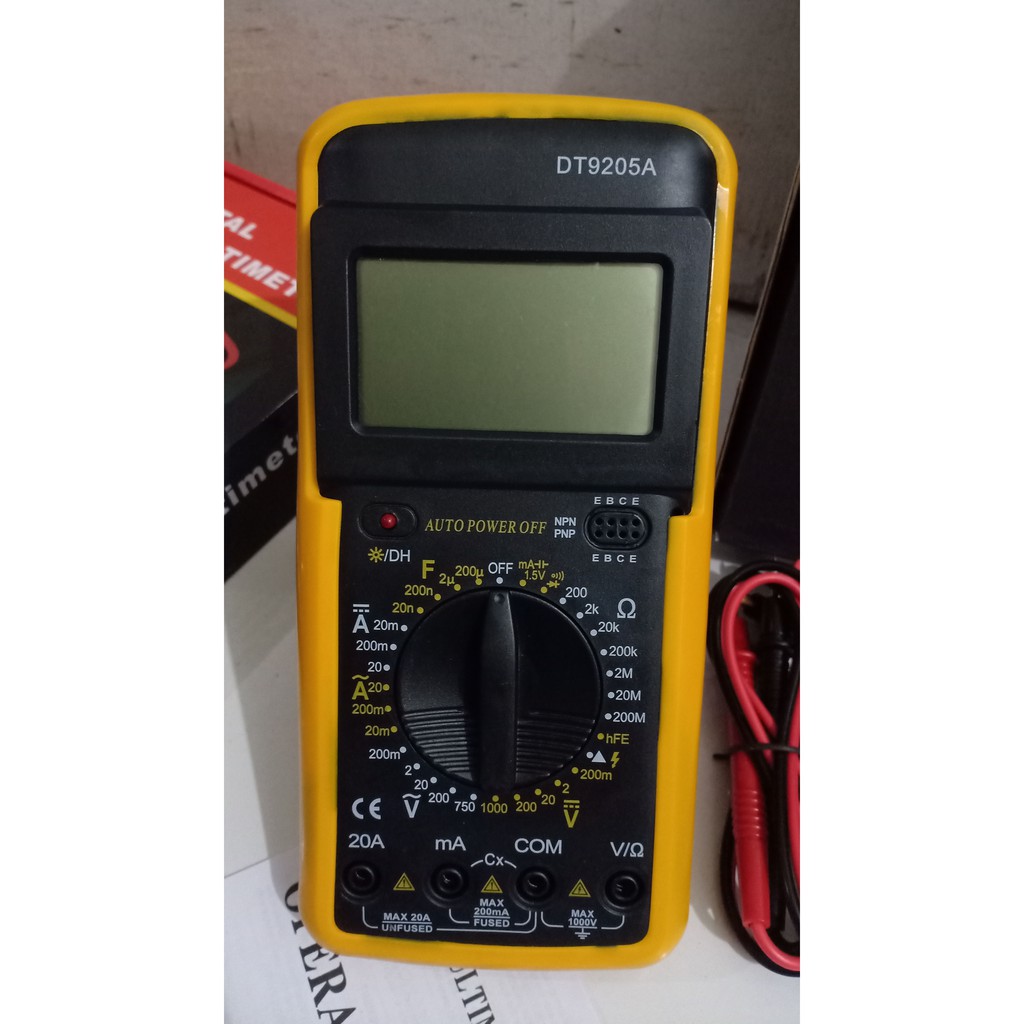 Grosir Digital Multimeter DT9205A MURAH BERKUALITAS KEAKURATAN TINGGI DAN AWET+ BONUS BATERAI