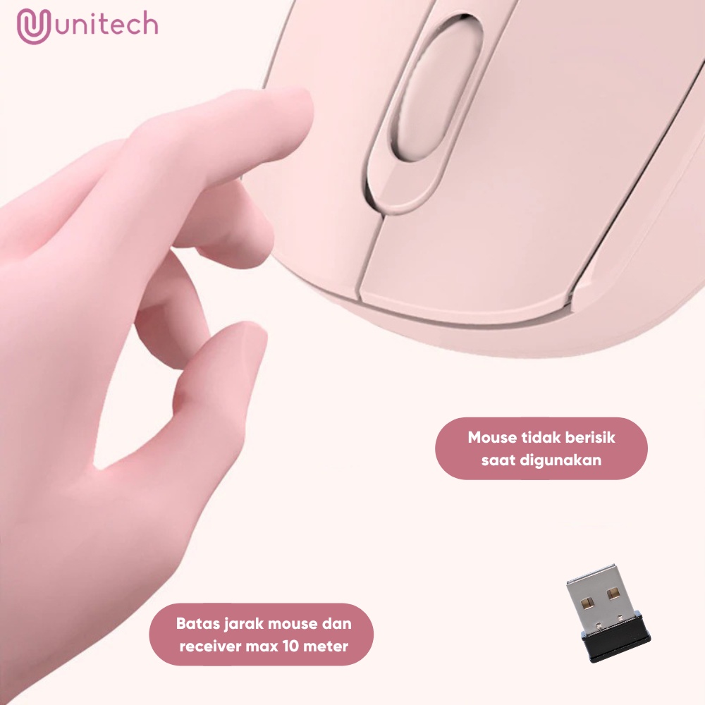 Wireless Mouse Unitech PS-105 Series Silent Click 1200DPI