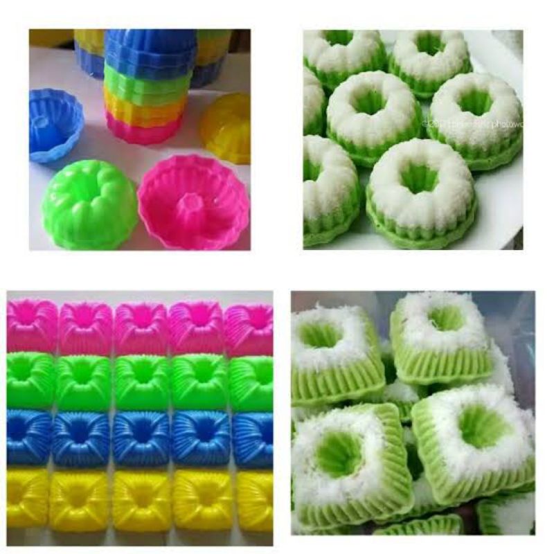 48 pcs cetakan kue  putu ayu ,putri ayu bulat putu ayu kotak putu ayu bahan plastik