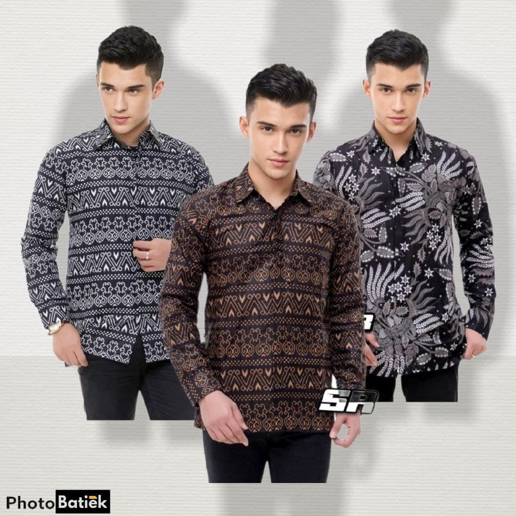 KEMEJA BATIK PRIA LENGAN PANJANG UKURAN REGULER SIZE M L XL [ANS BATIK]