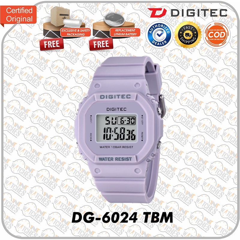Jam Tangan DIGITEC DG-7024 / DG 7024 / DG7024 4088  Watch ORIGINAL-Purple - TBM
