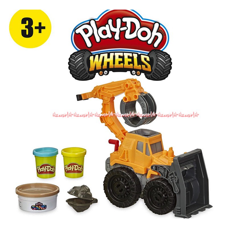 Play-Doh Wheels Front Loader Mainan Lilin Playdoh Mobil Bulldoser Tambang Pasir Mobil Capitan