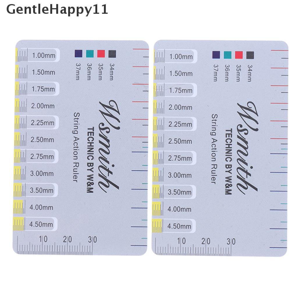 Gentlehappy 2pcs Guitar String Action Gauge String Pitch Ruler Alat Ukur Penggaris Gitar