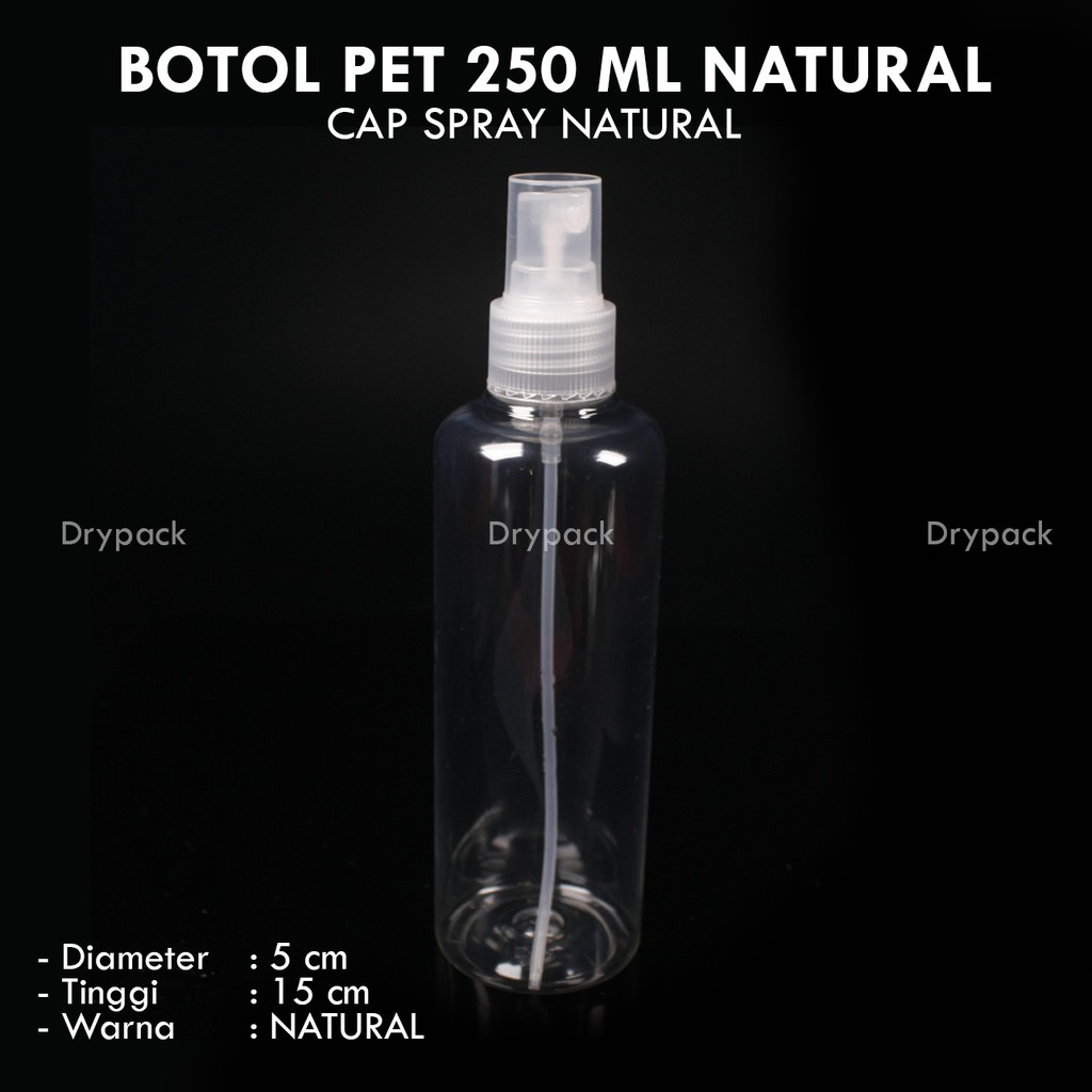 Botol Spray 250 ml Natural tutup 3 varian warna