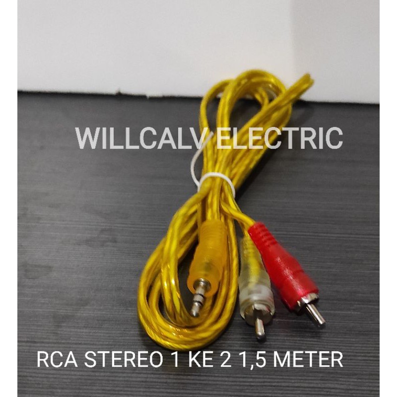 KABEL RCA STEREO 1 KE 2 / RCA MINI STEREO 1 KE 2 / RCA STEREO 1 KE 2 TRANSPARAN 1,5 METER