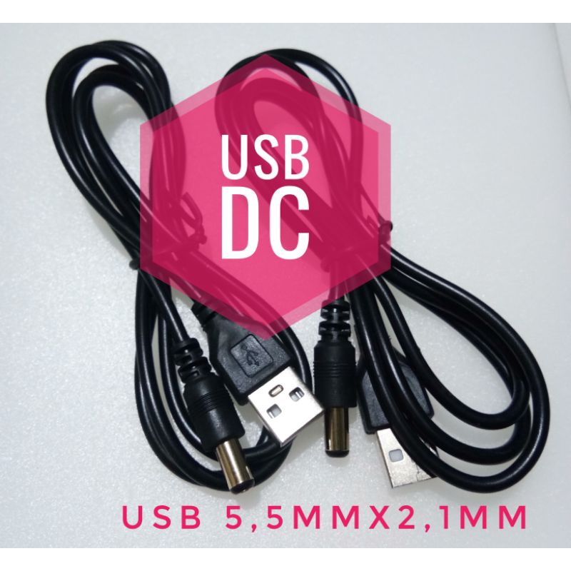 Kabel Konverter USB Port ke 5v Jack DC 5.5mm Adapter Converter Colokan