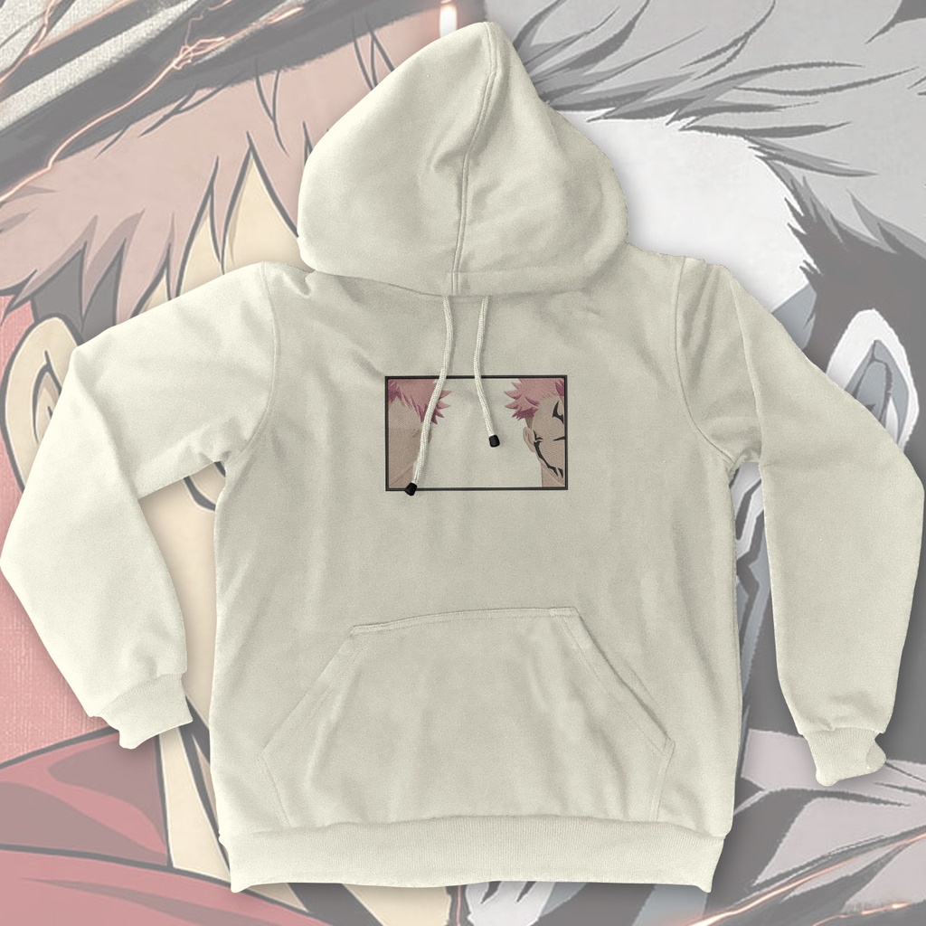 Hoodie Sukuna Itadori Face Embroidery Anime Manga Jujutsu Kaisen Premium Unisex