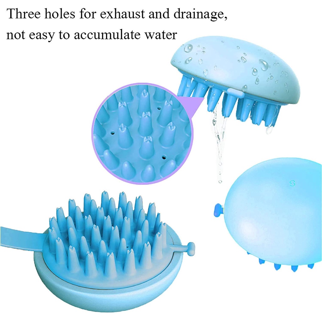 Silicone Head Body Scalp Massage Brush / Anti-Dandruff Hair Washing Comb Shampoo Shower Brush for Bathroom