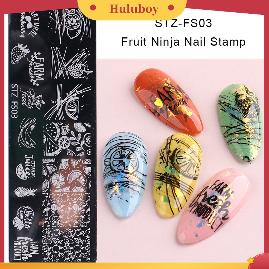 Huluboy Huluboy♡ Plat Stempel Kuku Motif Print Bunga Aneka Pola Anti Karat Untuk Nail Art