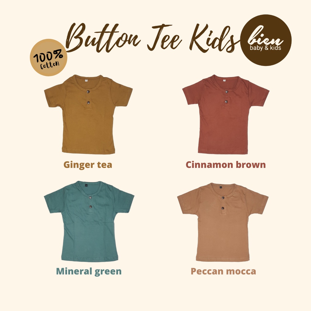 Jual Kaos polos henley anak | Kaos henley kancing pria / wanita 1-3