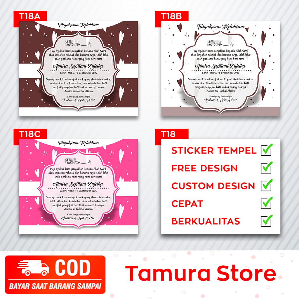 

Stiker Aqiqah / Stiker Kelahiran FREE DESIGN Murah dan Berkualitas