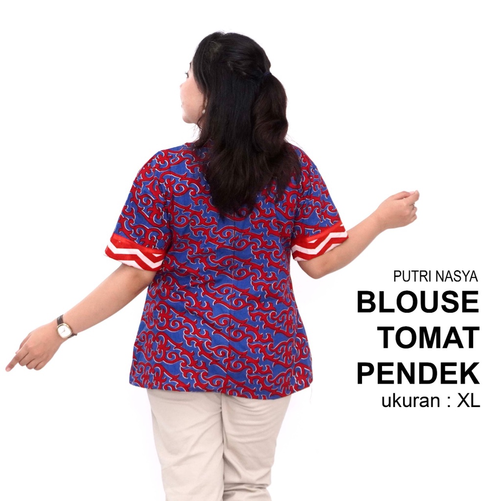 Blouse Batik Big Size Wanita Atasan Batik Jumbo Wanita Lengkap S-M-L-XL-2L-3L-4L-5L-6L-7L Model Blus Jumbo Seragam Batik / Atasan Batik Bigsize Wanita Formal Kantor LD 140