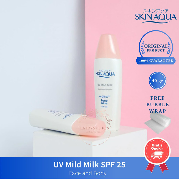 Sunblock Sunscreen Skin Aqua UV Mild Milk SPF 25 Tabir Surya - SPF 25