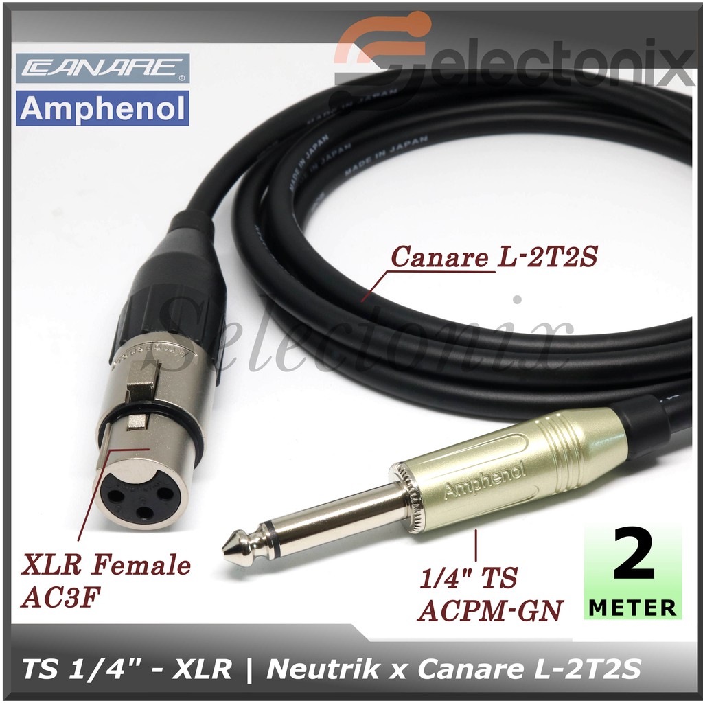 [2m] Kabel Mic 1/4 TS - XLR | Canare x Amphenol