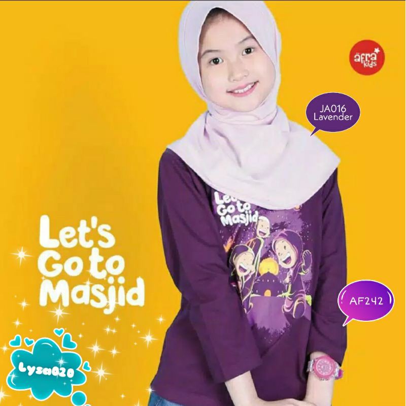 BIG PROMO Kaos Afrakids AF242 &quot;Let's Go to Mesjid&quot; Lengan Panjang