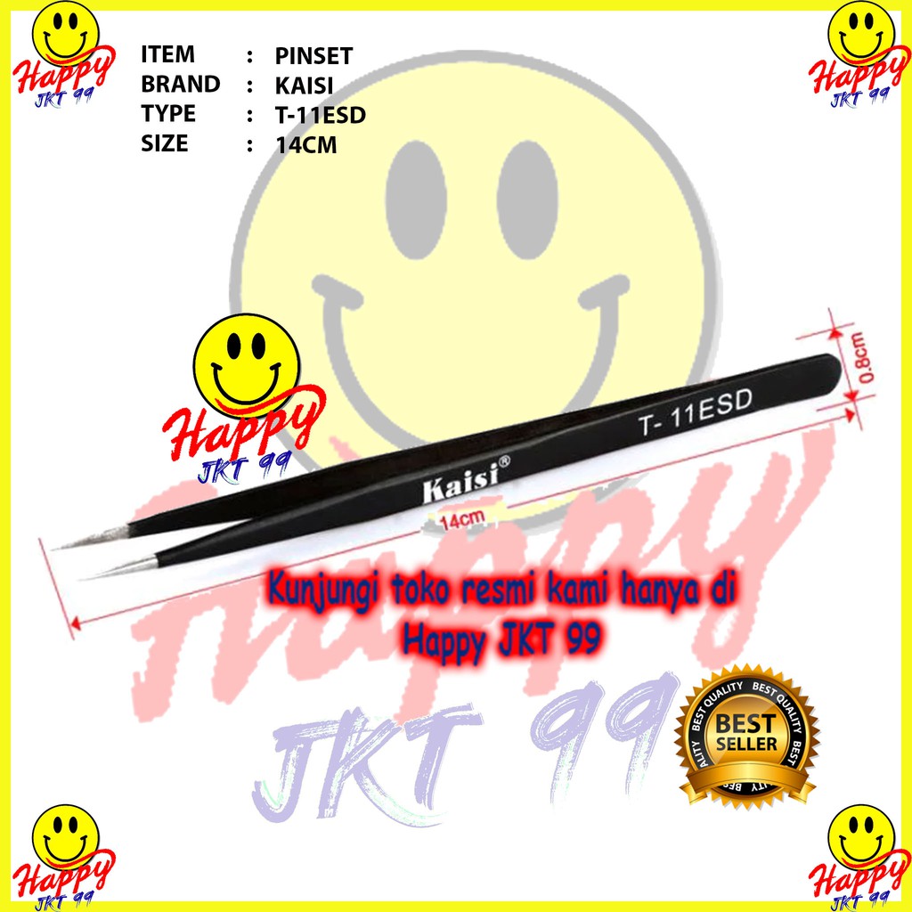 [ HAPPY JKT 99 ] PINSET KAISI LURUS RUNCING T-11ESD T-11 ESD T11 T 11 11ESD ALAT SERVICE TEKNISI