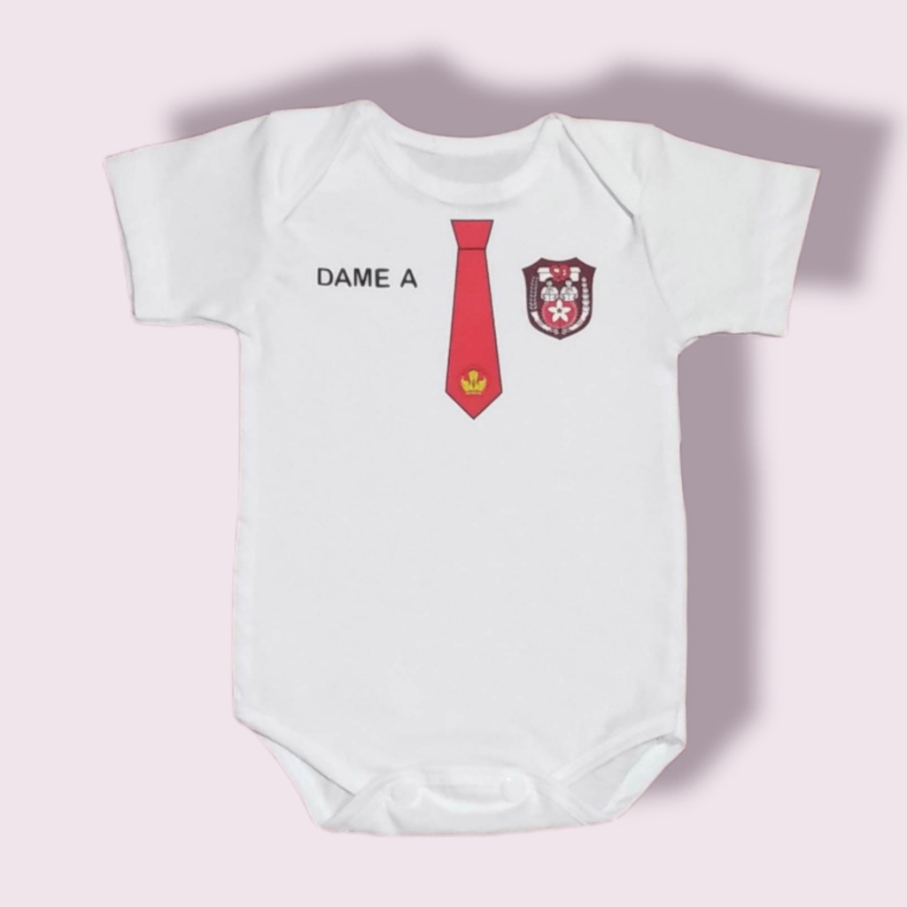 AISA baju bayi custom nama jumsuit jumper bodysuit seragam sekolah SD SMP SMA murah lucu newborn-2