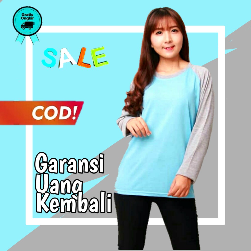 kaos raglan wanita lengan panjang baju wanita lengan panjang baju perempuan lengan panjang ke126