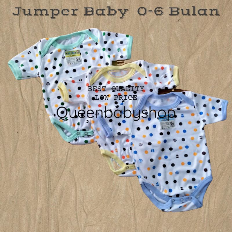 Jumper Bayi Bodysuit Motif Full Katun Sablon Jumper Bayi Newborn Jumper Bayi Polka