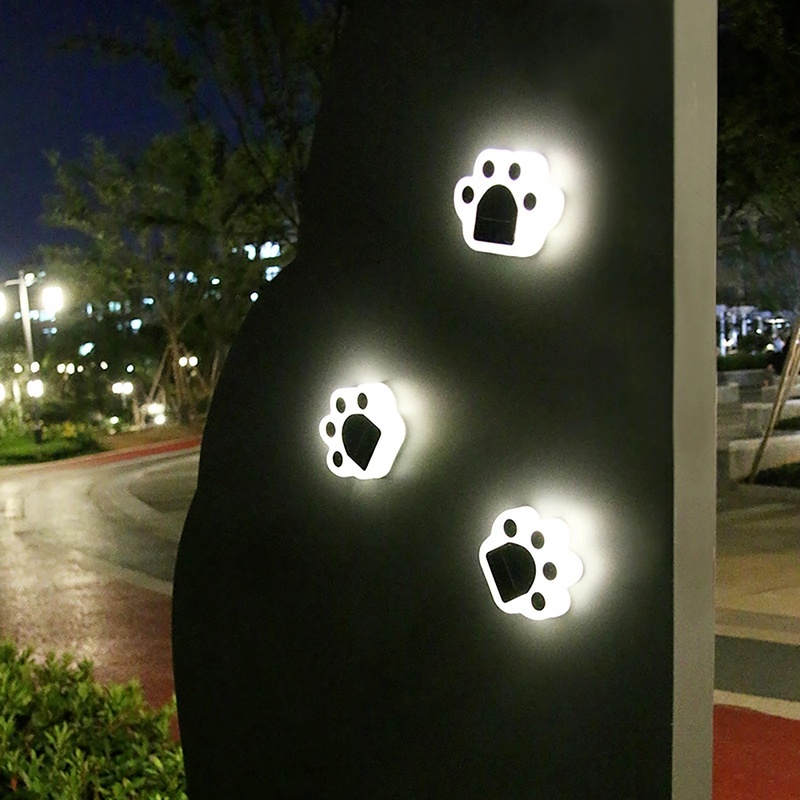 [ Solar Powered Waterproof Lawn Bear paw LED Pathway Decoration Lightings] [Waterproof Outdoor Landscape Lighting for Garden, Patio, Yard,Walkway, stairs，Yard]