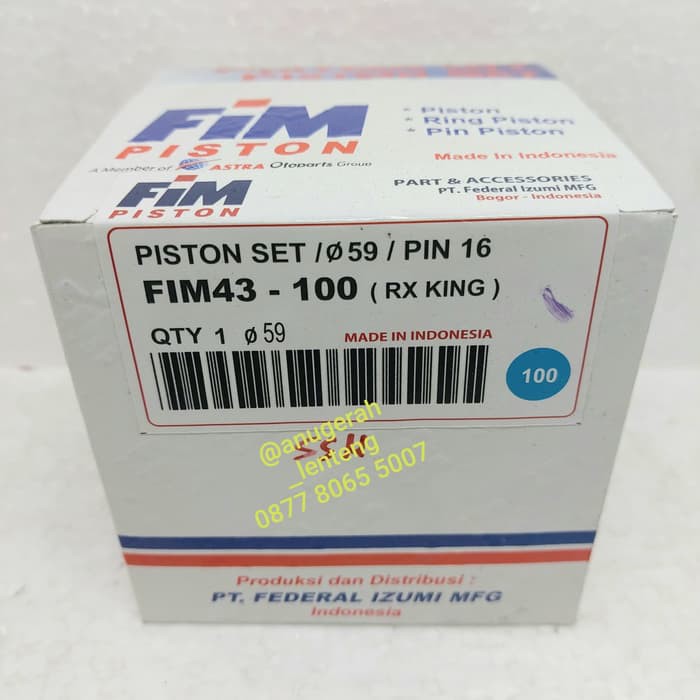 Piston Kit / Seher FIM 43 OS 100 1.00 (59) Yamaha RX King