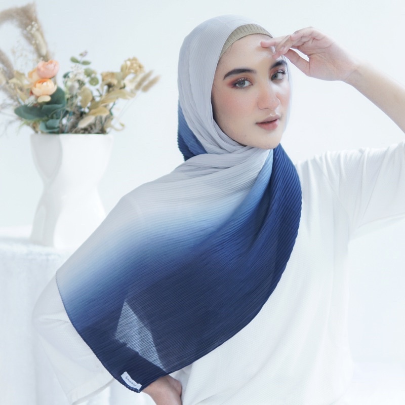 Anna pleats ombre/pashmina gradasi/pashmia plisket tanpa garis tengah-1