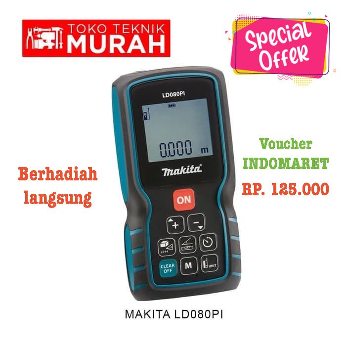 Makita LD080 / LD 080 PI / LD080PI - Alat Ukur Jarak Meteran Laser Digital