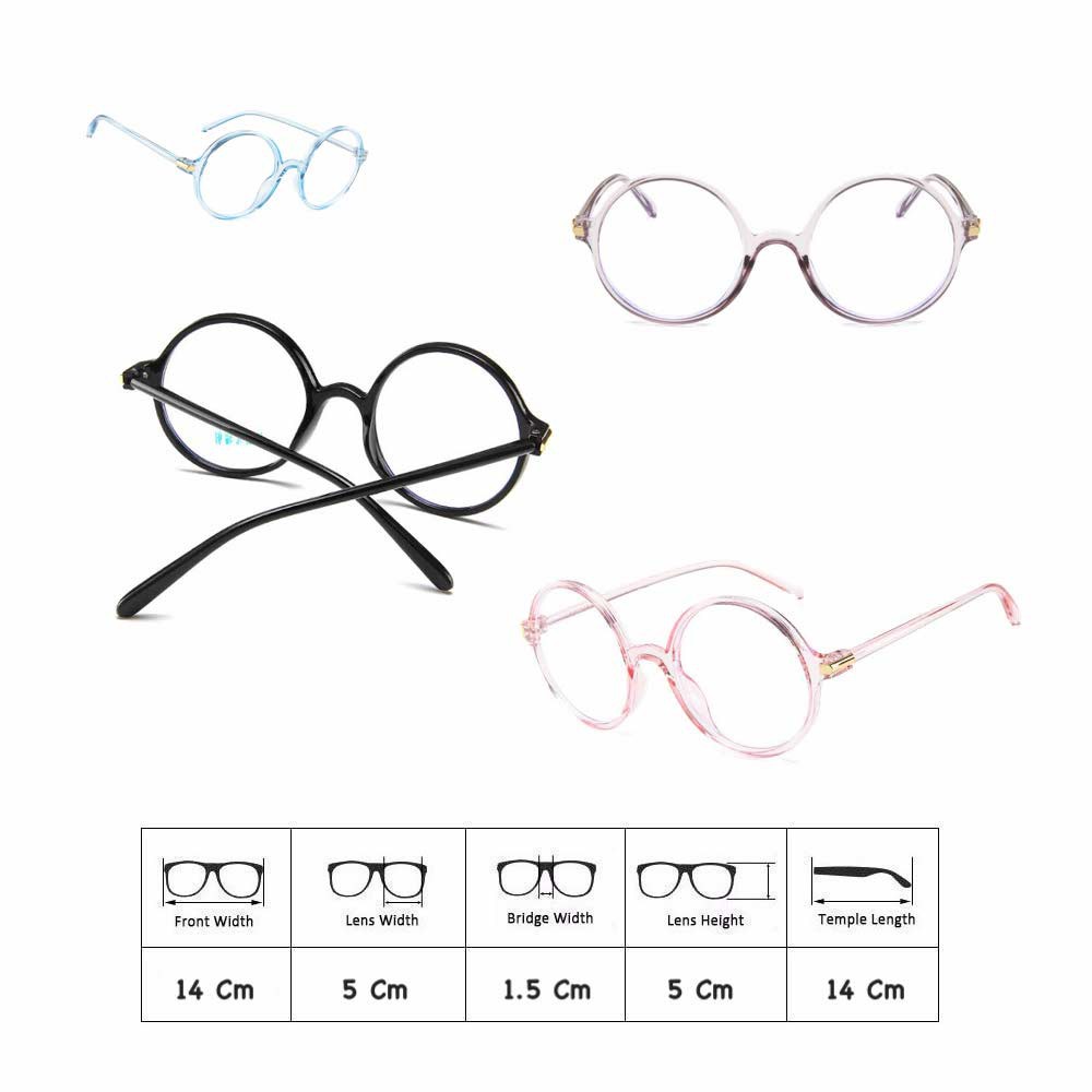 Kacamata Anti Radiasi [ Abu abu ] Bulat (Design Korea) Pria dan Wanita - HM487