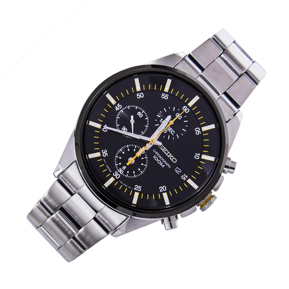 Seiko Quartz SNDC85P1 Chronograph Yellow Markers | Jam Pria SNDC85