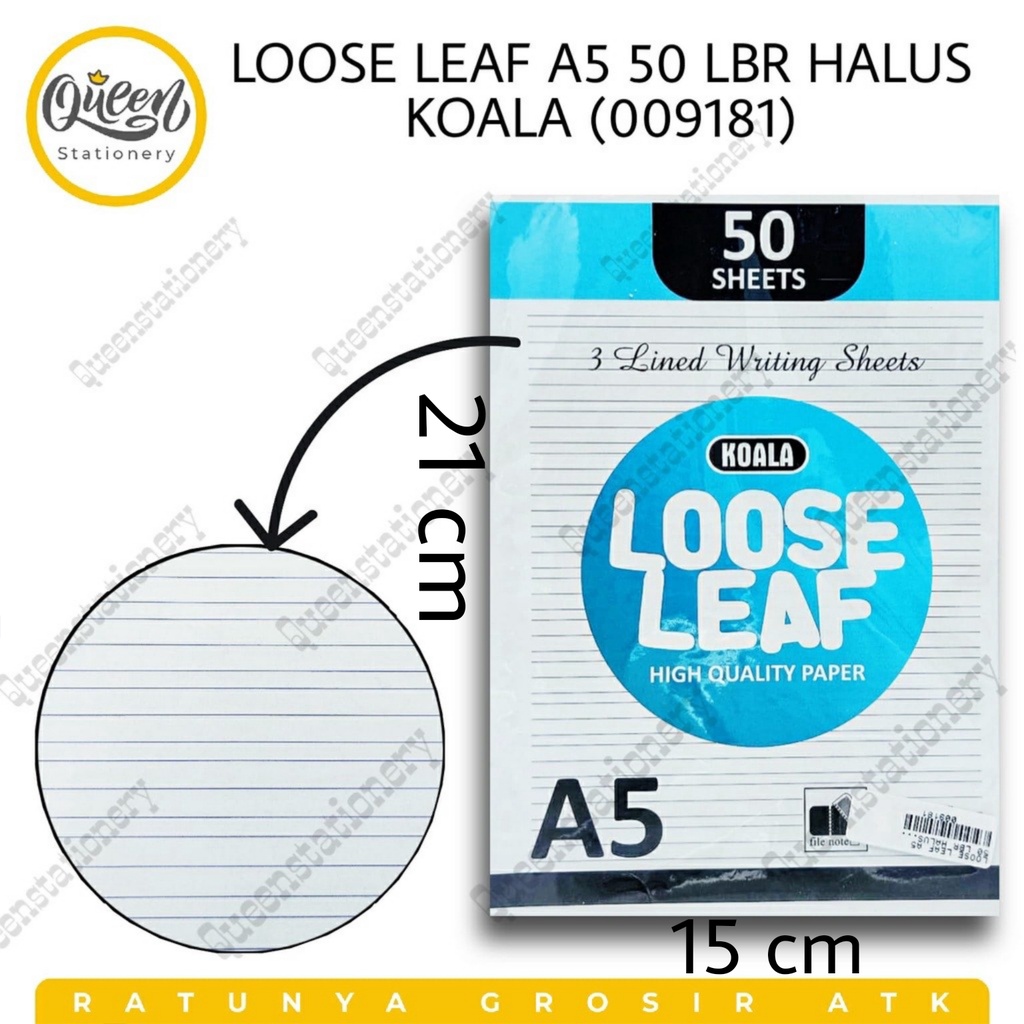 

LOOSE LEAF A5 50 LBR HALUS KOALA (009181) / LOOSE LEAF HALUS / ISI BINDER / REFILL BINDER 50 LEMBAR