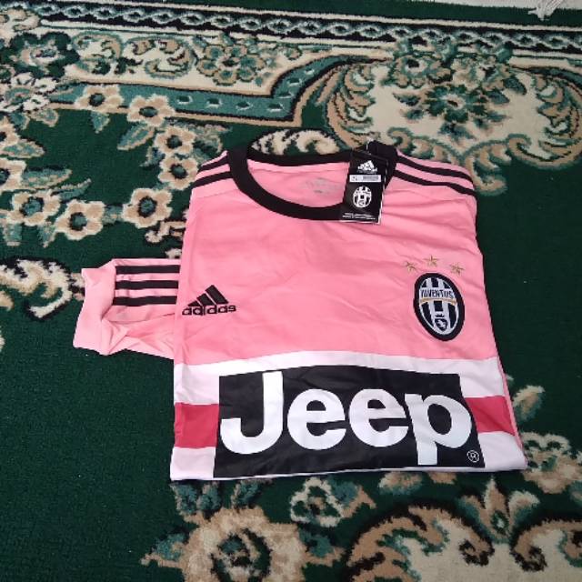 Jersey Grade Original Juve Juventus Away LS Long Sleeve Lengan Panjang Pink 2014 2015