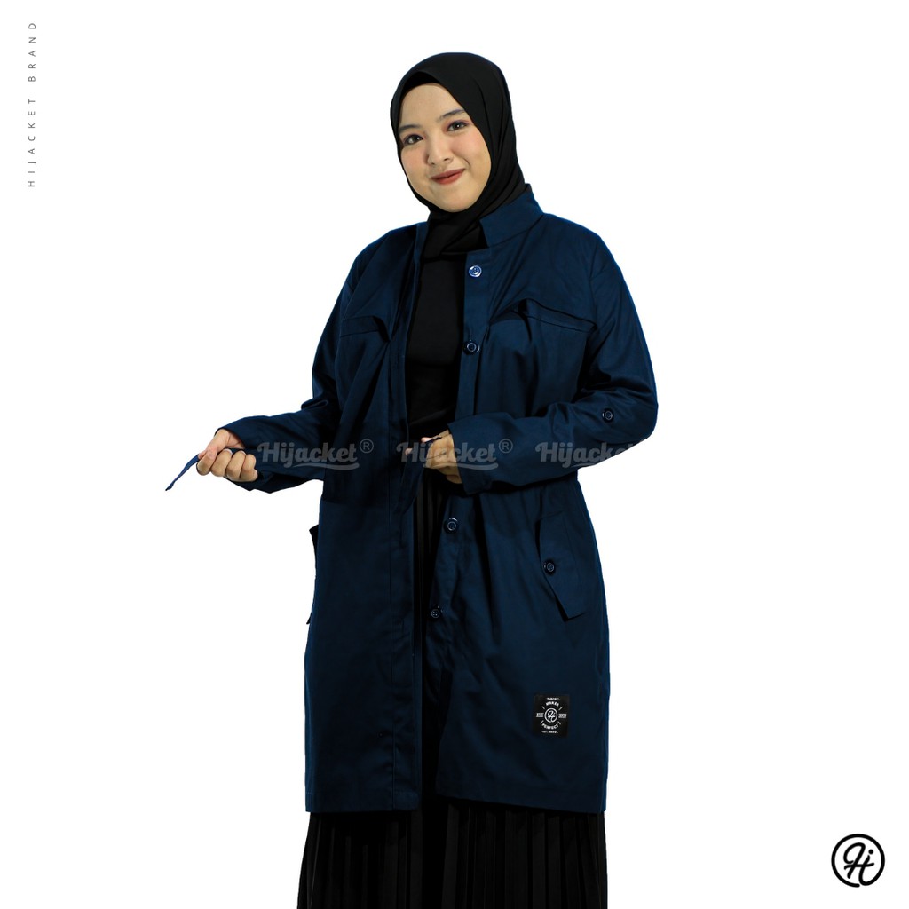 ⭐️GRATIS MASKER HIJAB⭐️ HIJACKET VALERIA SERIES - HIJACKET OFFICIAL HIJACKET STORE JAKET MUSLIMAH JAKET HIJABERS-NAVY (BIRU MUDA)