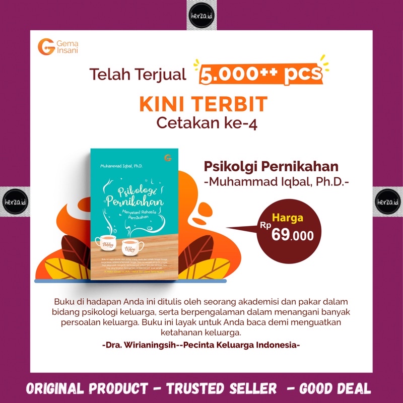 Psikologi Pernikahan - Gema Insani buku bacaan pasangan keluarga suami istri parenting pendidikan um
